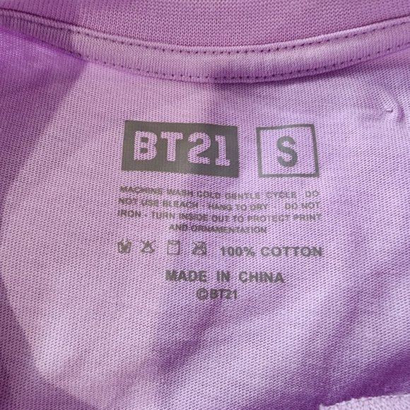 NWT BT21 Line Friends Light Purple Women’s Short Sleeve T-Shirt - Picture 8 of 9